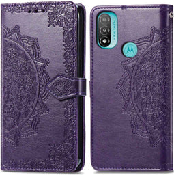 iMoshion Hoesje Geschikt voor Motorola Moto E20 Hoesje Met Pasjeshouder - iMoshion Mandala Bookcase - Paars