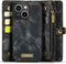 Caseme - Geschikt voor iPhone 15 - Vintage 2 in 1 portemonnee hoes - Zwart