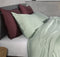 Zohome Kussensloop Satinado - Kussenhoes van 80x80 cm - Set van 2 stuks - 100% Katoen-Satijn - Groen