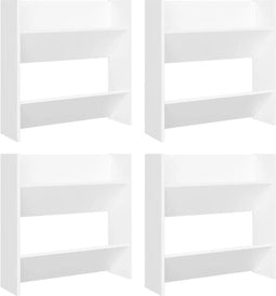 vidaXL - Wandschoenenkasten - 4 - st - 60x18x60 - cm - bewerkt - hout - wit