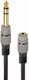 Gembird A-63M35F-0.2M - Audio-adapter 6.35mm naar 3.5mm - Vergulde aansluitingen - Zwart