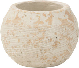 J-Line bloempot Rustiek Klei - cement - wit - small - Ø 17 cm