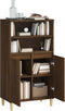 vidaXL - Hoge - kast - 60x36x110 - cm - bewerkt - hout - bruin - eikenkleur