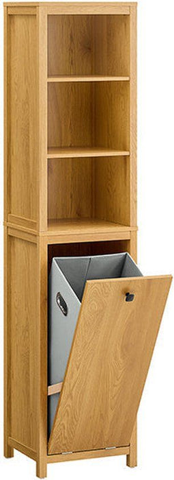 SoBuy Badkamer Hoge Kast - Opbergkast - Wassorteerder - MDF PB Materiaal - 40kg Capaciteit - 40x173x
