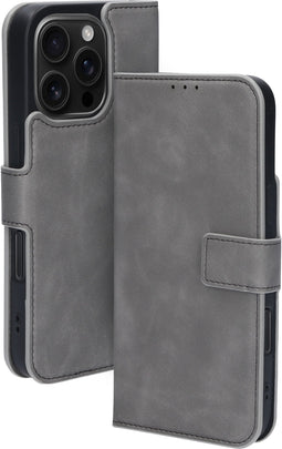 Mobiparts iPhone 16 Pro - Classic Wallet Case - MagSafe compatible - Grijs