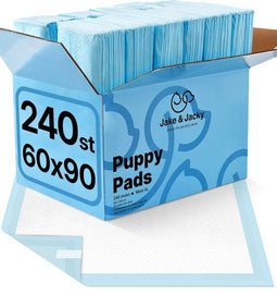 Jake and Jacky 240 Puppy Training Pads 60 x 90 cm - Zindelijkheidstraining Hond - Plakstrip - (240 stuks)
