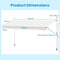 Coast 400x120/135/150x210-300 cm Witte Balkonzonwering Zonder Boren met Handkurbel – In Hoogte Verst