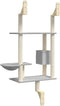 vidaXL - Kattenmeubel - wandgemonteerd - met - krabpaal - 153 - cm - lichtgrijs