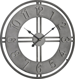 Boltze Wandklok Hudson metaal 50 cm doorsnede - Grijs