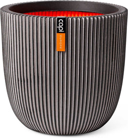 Capi Europe - Bloempot bol Groove NL - Breukbestendig - Antraciet - Ø29 cm