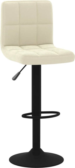 vidaXL - Barkruk - fluweel - crèmekleurig