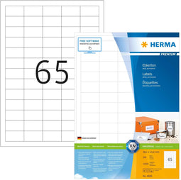 Herma 4606 - SuperPrint Etiketten - 38,1x21,2mm - Wit