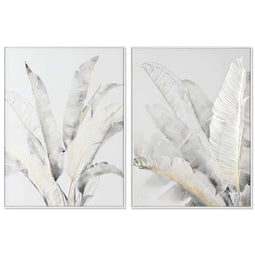 Schilderij DKD Home Decor Palmen Tropisch (90 x 4 x 120 cm) (2 Stuks)