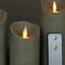 Anna's Collection LED stompkaarsen - set van 3 - bewegende LED-vlam - taupe (3 st)