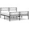 vidaXL - Bedframe - met - hoofd- - en - voeteneinde - metaal - zwart - 135x190 - cm