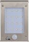 The White Series Draadloos LED Wandlampje met Bewegingsmelder - RVS, Weersbestendig, Solar