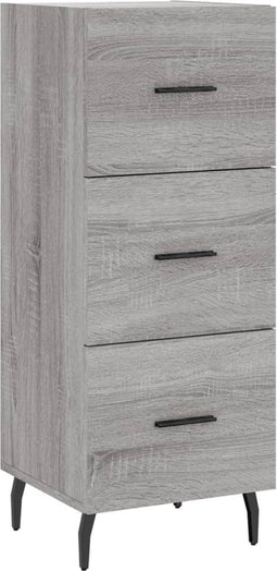 vidaXL - Dressoir - 34,5x34x90 - cm - bewerkt - hout - grijs - sonoma - eikenkleurig