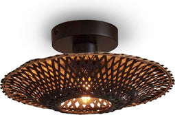 GOOD&MOJO Plafonniere Kalimantan - Bamboe Zwart - Ø30cm - Modern