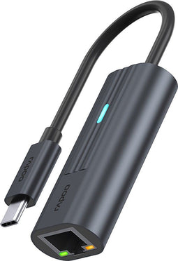 Rapoo USB-C Adapter, USB-C naar Gigabit LAN, grijs