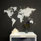 MiMi Innovations® Luxe Houten Wereldkaart - Muurdecoratie - Wanddecoratie - Muursticker - 130x78 cm/51.2x30.8 inch - Wit