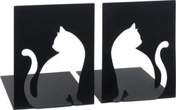 Moses Libri_x - Boekensteunen Kat Staal Zwart 16 x 12,5 x 16 cm (2 stuks)