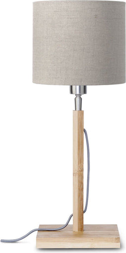 GOOD&MOJO Tafellamp Fuji - Taupe/Bamboe - Ø18cm - Scandinavisch,Bohemian