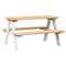 Kindertafel met banken IRUN 90x79,5x50cm massief hout wit