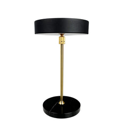 MOONLIGHT - LED tafellamp - oplaadbaar - zwart messing marmer