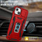 Podec iPhone 14 - Telefoonhoesje - Anti-Shock Case met Kickstand en Screenprotector - Rood