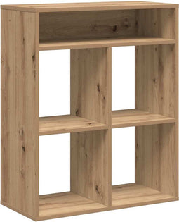 vidaXL - Boekenkast - 66x31x80 - cm - bewerkt - hout - artisanaal - eikenkleur