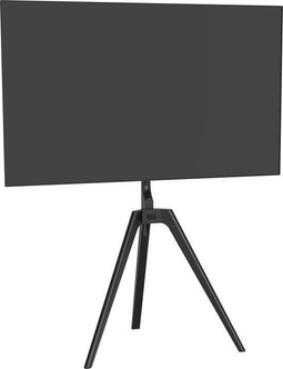 Tv standaard schildersezel statief - tot 65 inch - draaihoek 45 graden - zwart hout