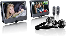 Lenco DVP-1046BK - Draagbare DVD Speler - 2x 10 inch schermen - 2x Hoofdtelefoons en 2x Montagebeugels - Zwart