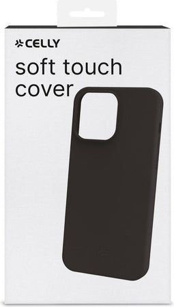 Celly Cromo Siliconen hoesje - Geschikt voor Apple iPhone 15 - TPU Back Cover - Microfiber - Zwart