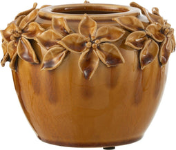 J-Line bloempot Bloem - keramiek - oker - small - Ø 17.00 cm