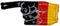 YOUNG Opblaasbare Hand - Plastic - 16,8 x 12,2 x 2,4 cm - Zwart Rood Geel