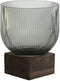 Vaas Home ESPRIT Bruin Grijs Hout Kristal Modern 16 x 16 x 20 cm
