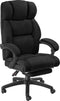 tectake® Luxe Bureaustoel Jillien - Ergonomische Directiestoel - Verstelbare Rugleuning en Voetsteun - Zwart