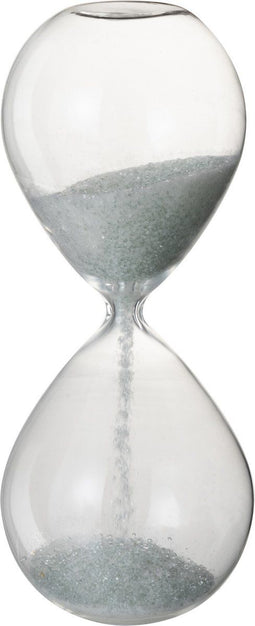 J-Line zandloper Parels - glas - wit - medium