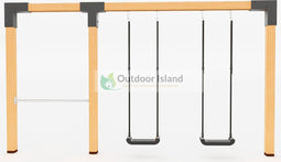 Outdoor Island - Premium schommel Anna 400 cm 125 cm RVS duikelstang