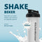 KitchenMonster® Shakebeker Bidon 700 ml - Set van 2 stuks - Shaker inclusief Mixfilter - Proteïne Shaker Transparant