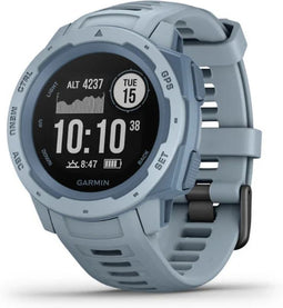 Garmin Instinct 45 mm lichtblauw met een siliconen polsband lichtblauw