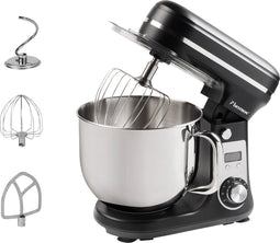Bestron - Keukenmachine 4-in-1 - Super stille DC-motor 800 W 6 liter mengkom - Mat Zwart