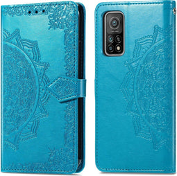 iMoshion Hoesje Geschikt voor Xiaomi Mi 10T Pro / Mi 10T Hoesje Met Pasjeshouder - iMoshion Mandala Bookcase - Turquoise