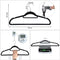 Hoppa! - Zwarte Plastic Kledinghangers - Antislip oppervlak - Ruimtebesparend ontwerp - (20 stuks)