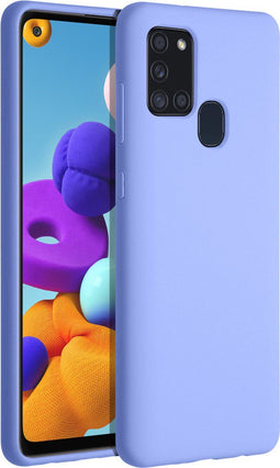 Accezz Samsung Galaxy A21s - Liquid Silicone Backcover - Schokabsorberend - Paars
