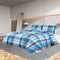 vidaXL - Dekbedovertrekset - 140x200 - cm - katoen - blauw - en - grijs