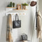 SoBuy FHK21-WN - Wandkapstok - Witte Wandplank met 5 Hangers en 2 Opbergplanken - Kleur Wit