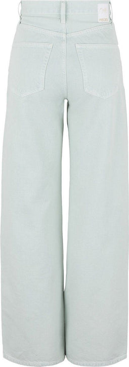 Pieces PCHOLLY - Dames Jeans - High Waist Wijd - Lichtgroen