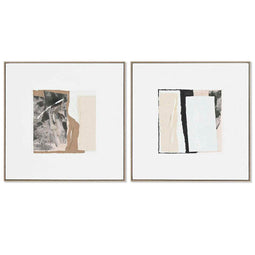 Schilderij Home ESPRIT Abstract Stads 82,3 x 4,5 x 82,3 cm (2 Stuks)