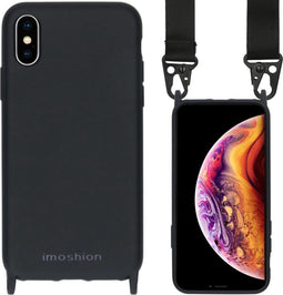 iMoshion Hoesje Geschikt voor iPhone Xs / X Hoesje Met Koord - iMoshion Color Backcover met koord - Nylon Strap - Zwart